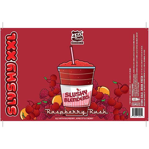 450 North Slushy Blenders Raspberry Rush Sour by 450 North Brewing Company, beer label