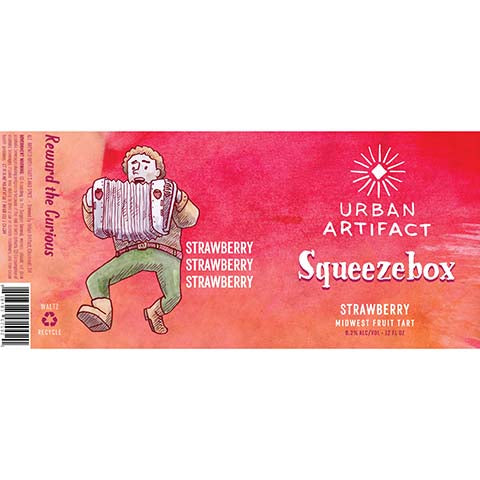 Urban Artifact Squeezebox Sour (Strawberry) by Urban Artifact, beer label