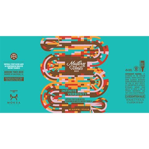 Modern Times Infinite Verbosity Imperial Stout by Modern Times Beer, beer label