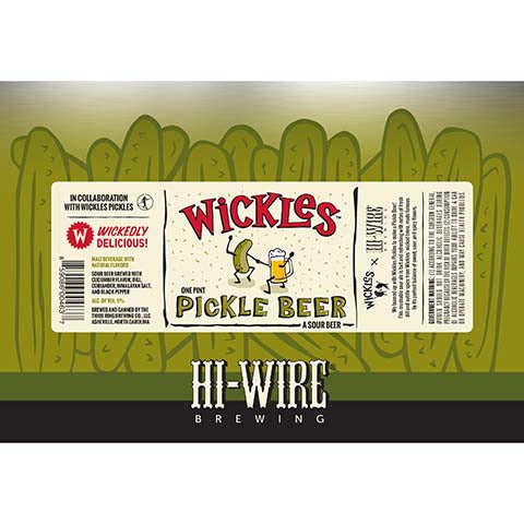 Three Ring/Hi-Wire Wickles Pickle Beer by Three Ring Brewing, beer label