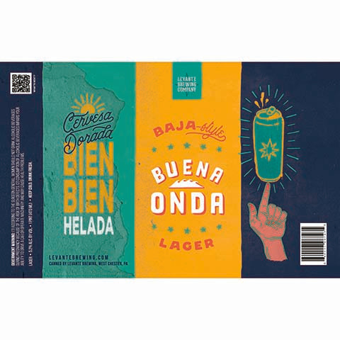 Levante Buena Onda Baja Lager by Levante Brewing Company, beer label