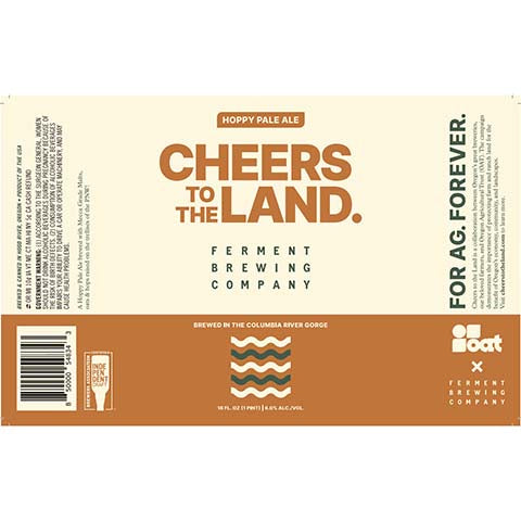 Ferment Cheers To The Land Pale Ale by Ferment Brewing Company, beer label
