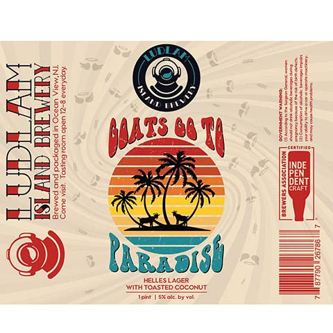 Ludlam Goats Go To Paradise Helles Lager by Ludlam Island Brewery, beer label