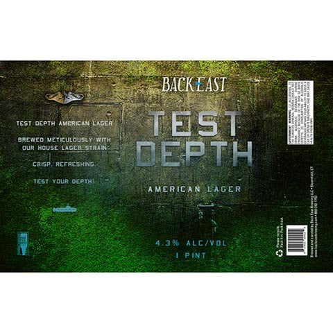 Back East Test Depth American Lager by Back East Brewing, beer label