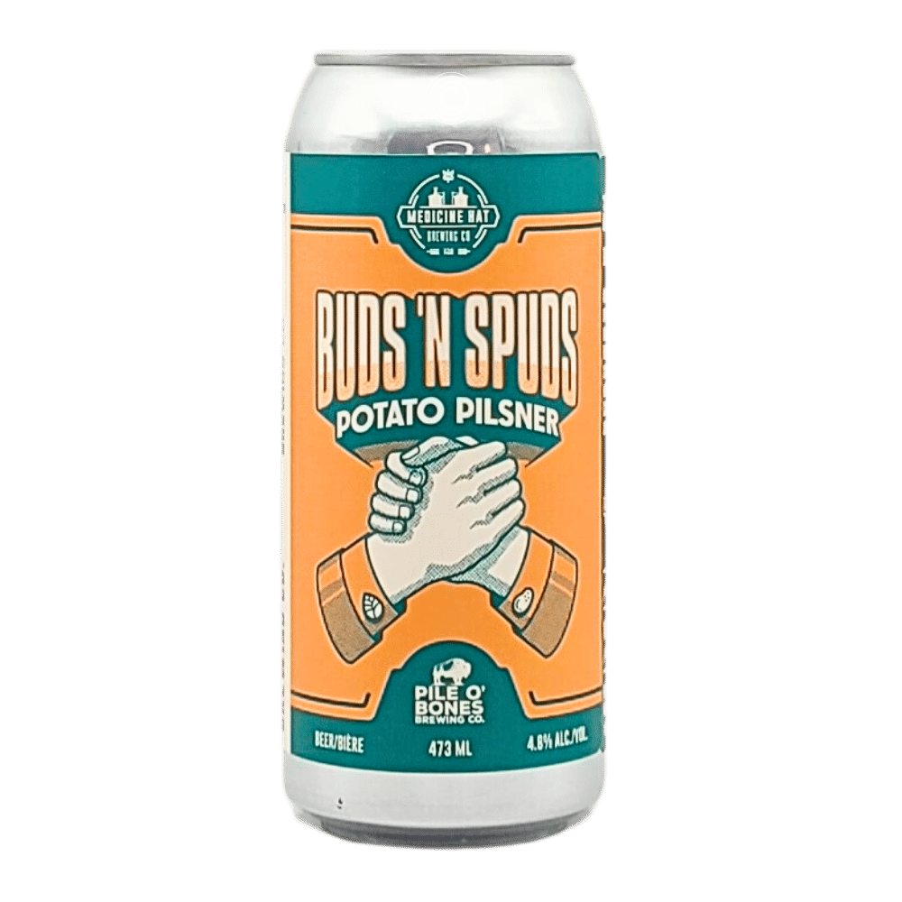 x Pile O'Bones Brewing Company Buds & Suds Pilsner Vol. 2 by Medicine Hat Brewing Company, beer label