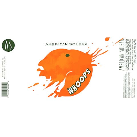 American Solera Orange Whoops DIPA by American Solera, beer label