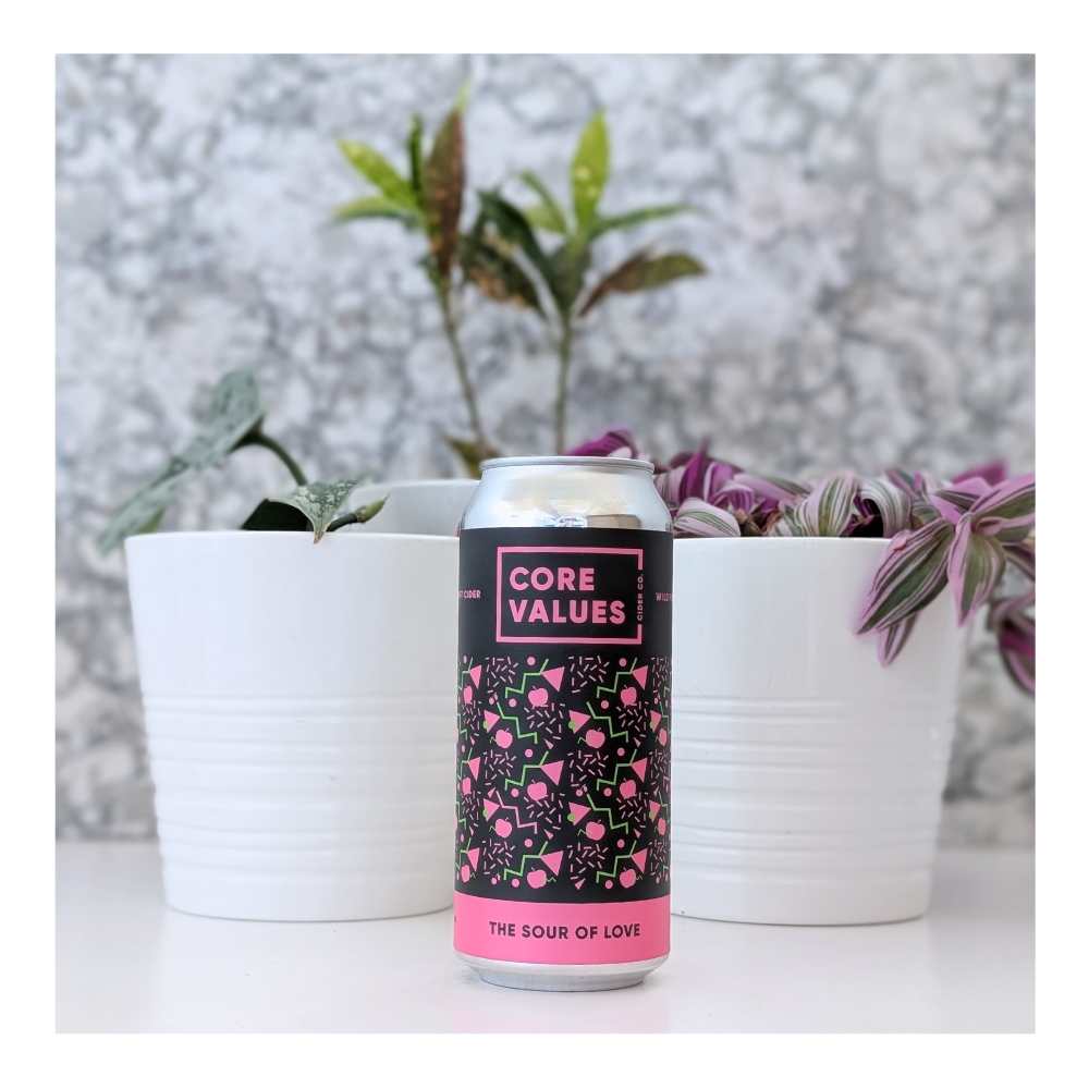 The Sour of Love Sour Cherry Cider by Core Values Cider Co., beer label