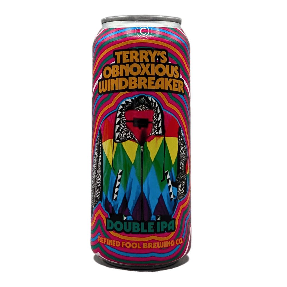 Terry's Obnoxious Windbreaker Double IPA by Refined Fool Brewing Company, beer label