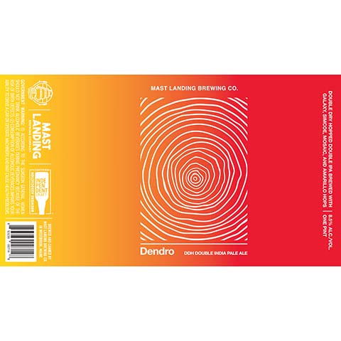 Mast Landing Dendro DDH DIPA by Mast Landing Brewing Company, beer label