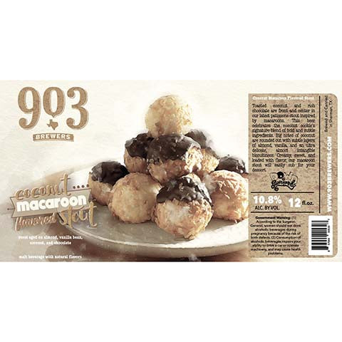 903 Coconut Macaroon Stout by 903 Brewers, beer label