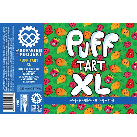The Brewing Projekt Puff Tart XL (Mango Raspberry Dragon Fruit) by The Brewing Projekt, beer label