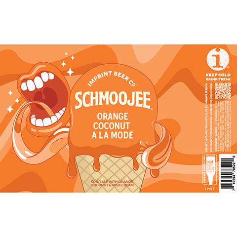 Imprint Beer Schmoojee Orage Coconut A La Mode Sour Ale by Imprint Beer Company, beer label
