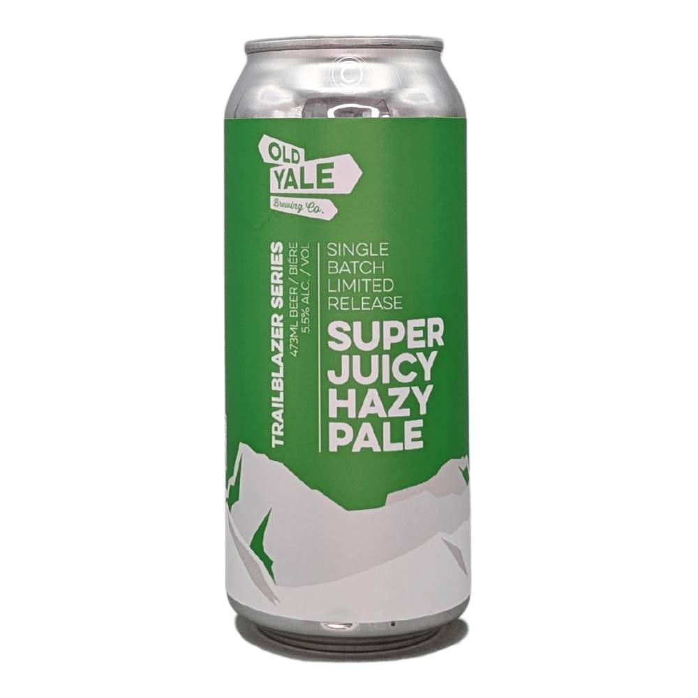 Super Juicy Hazy Pale Ale by Old Yale Brewing Company, beer label