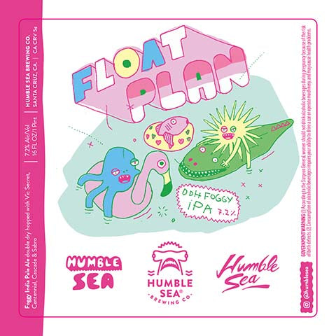 Humble Sea Float Plan DDH Foggy IPA by Humble Sea Brewing Co, beer label