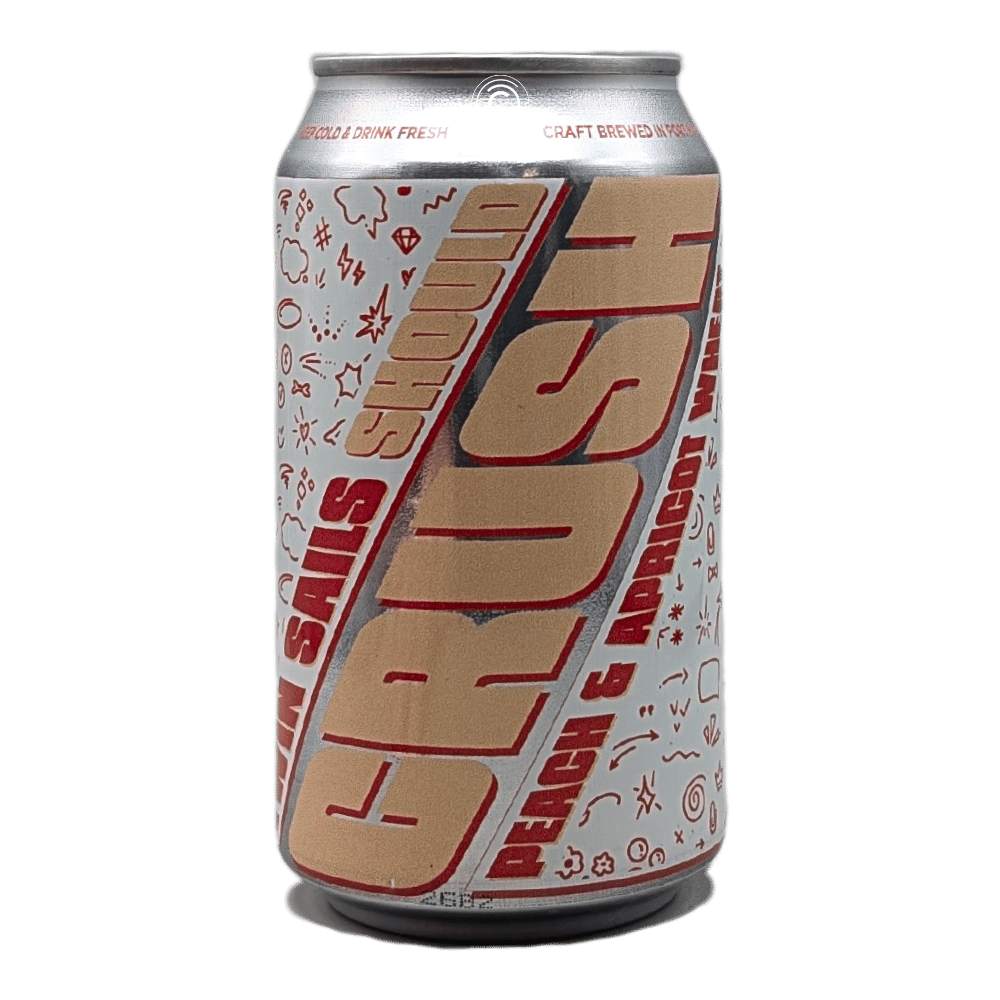 Should Crush Apricot Peach Wheat Ale by Twin Sails Brewing, beer label