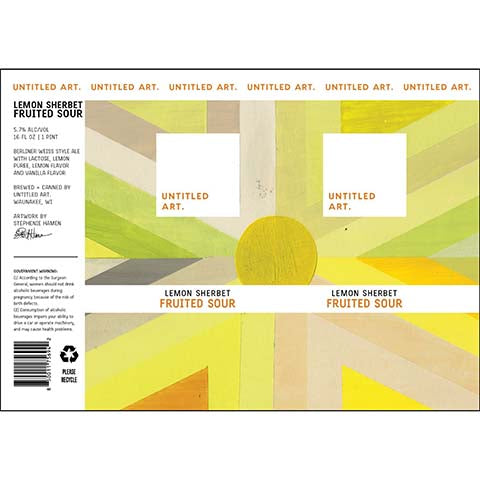 Untitled Art Lemon Sherbet Fruited Sour by Untitled Art, beer label