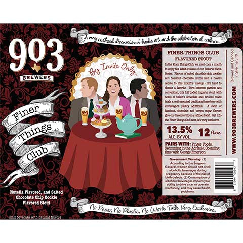 903 Finer Things Club Stout by 903 Brewers, beer label