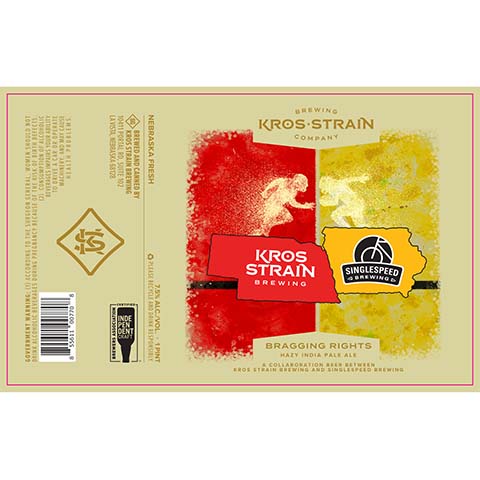 Kros Strain Bragging Rights Hazy IPA by Kros Strain Brewing Company, beer label