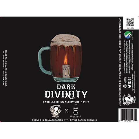 Widowmaker Dark Divinity Dark Lager by Widowmaker Brewing, beer label