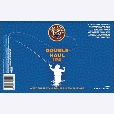 Fiddlin' Fish Double Haul IPa West Coast Style DIPA by Fiddlin' Fish Brewing Company, beer label