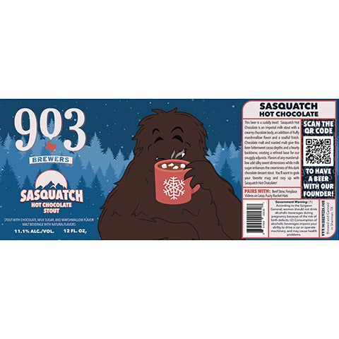 903 Brewers Sasquatch Hot Chocolate Stout by 903 Brewers, beer label