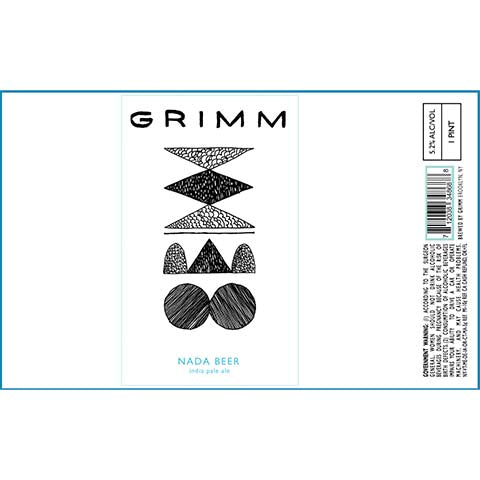Grimm Nada Beer IPA by Grimm Artisanal Ales, beer label