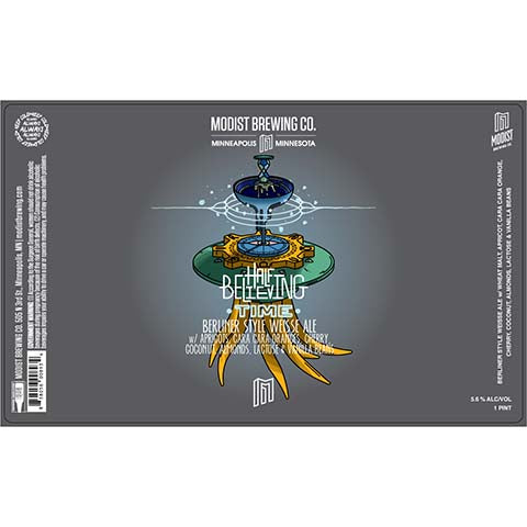 Modist Brewing Half Believing Time by Modist Brewing Company, beer label