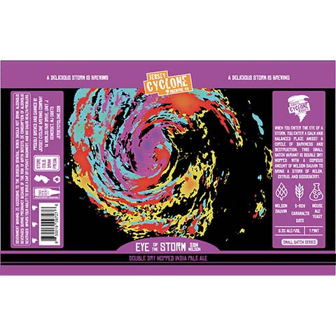 Jersey Cyclone Eye of the Storm DDH IPA by Jersey Cyclone Brewing Company, beer label