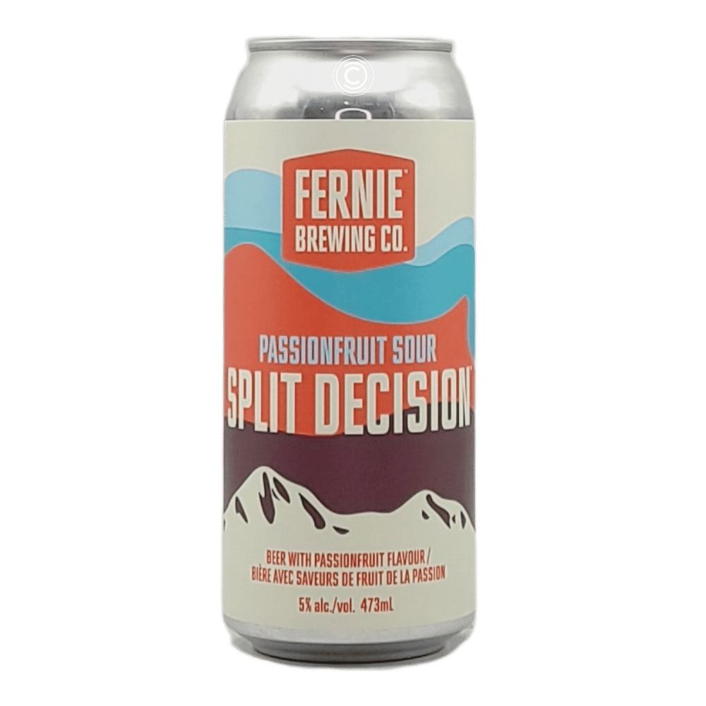 Split Decision Passionfruit Sour by Fernie Brewing Co, beer label