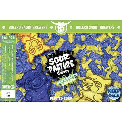 Bolero Snort Sour Pasture Calves Blueberry Lemon Fruited Sour by Bolero Snort Brewery, beer label