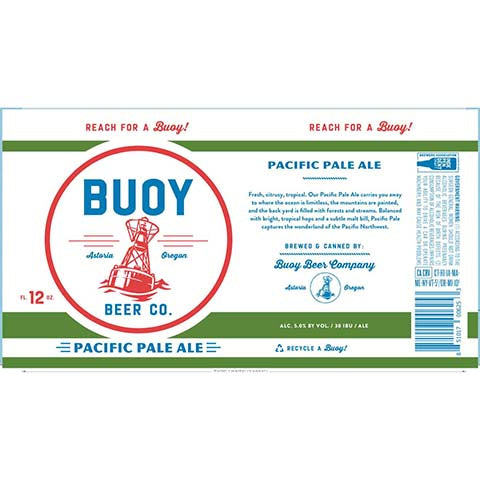 Buoy Pacific Pale Ale by Buoy Beer Company, beer label