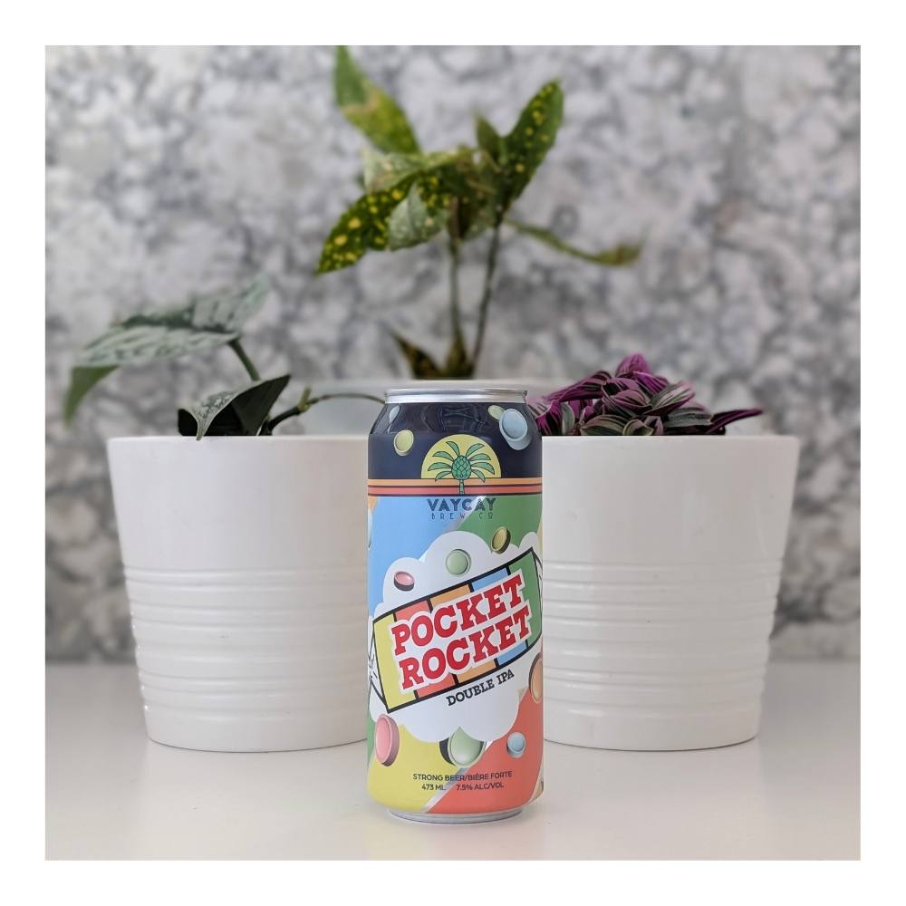 Pocket Rocket Hazy Double IPA by Vaycay Brew Co., beer label