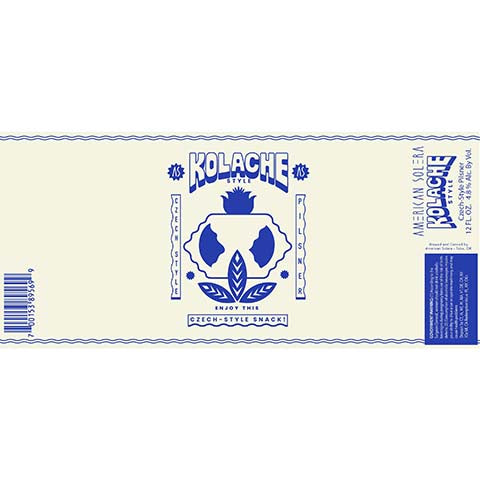 American Solera Kolache Czech Pilsner by American Solera, beer label