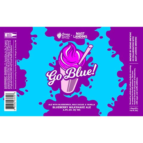 Orono Go Blue! IPA by Orono Brewing Company, beer label