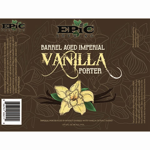 Epic Barrel Aged Imperial Vanilla Porter by Epic Brewing Company, beer label