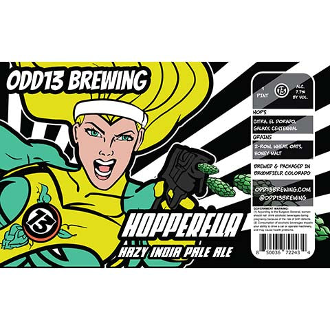Odd13 Hopperella Hazy IPA by Odd13 Brewing, beer label