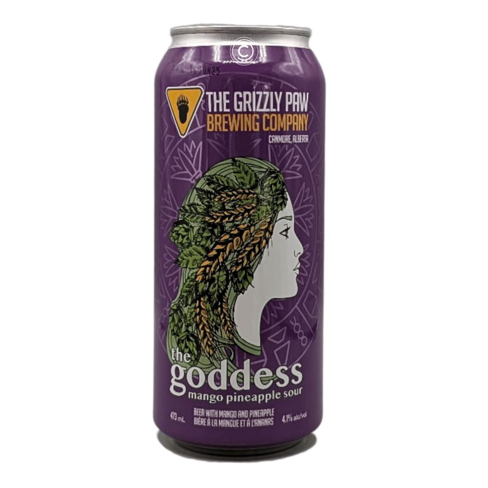 The Goddess Mango Pineapple Sour by The Grizzly Paw Brewing Company, beer label