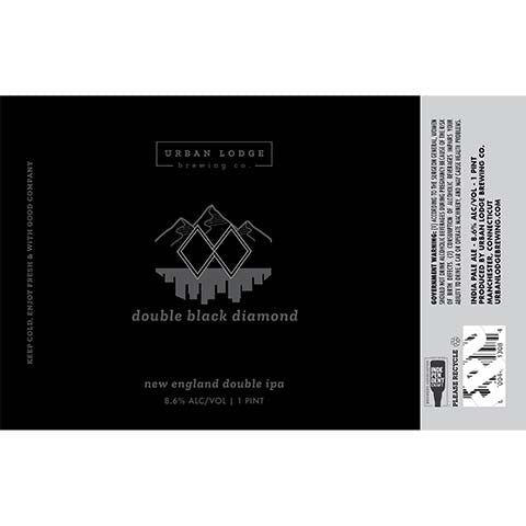 Urban Lodge Double Black Diamond DIPA by Urban Lodge Brewery, beer label