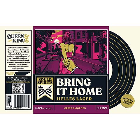 Soul & Spirits Bring It Home Helles Lager by Soul & Spirits Brew, beer label