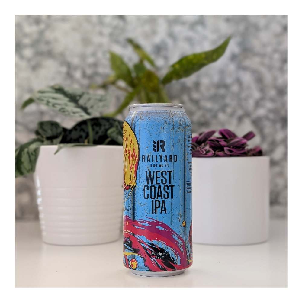 West Coast IPA by Railyard Brewing Company, beer label