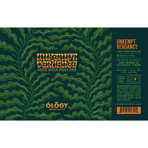 Ology Unkempt Verdancy Hazy IPA by Ology Brewing Co, beer label