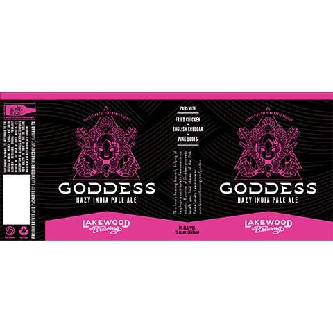 Lakewood Goddess Hazy IPA by Lakewood Brewing Co, beer label
