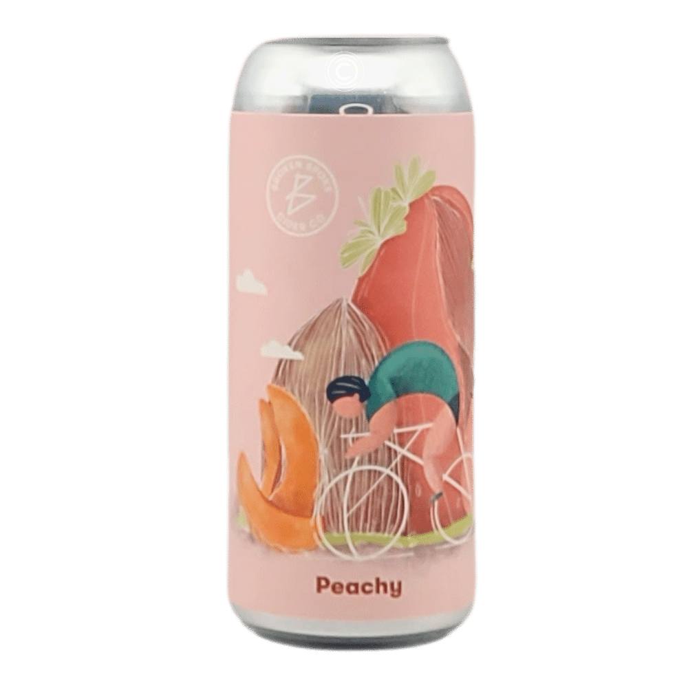 Peachy Cider by Broken Spoke Cider Co., beer label