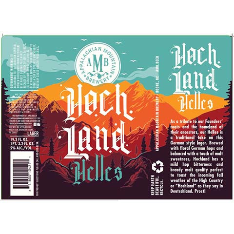 Appalachian Hochland Helles by Appalachian Mountain Brewery, beer label