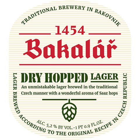 Bakalar Dry Hopped Lager by Doyna Ltd., beer label