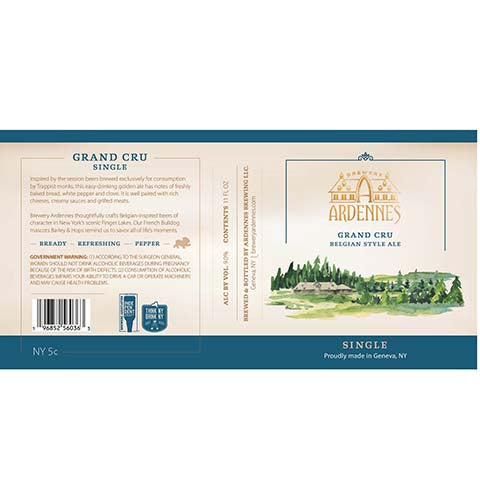Ardennes Grand Cru Single Belgian Ale by Ardennes Brewing LLC, beer label