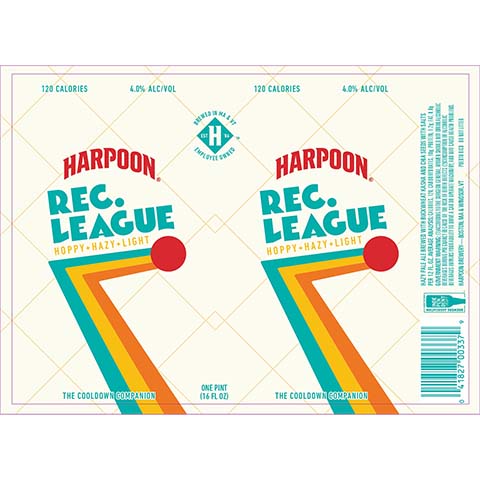 Harpoon Rec. League Hazy Pale Ale by Harpoon Brewery, beer label