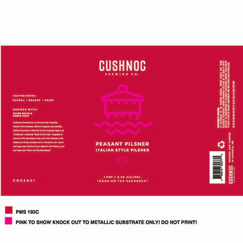 Cushnoc Peasant Pilsner Italian Pilsner by Cushnoc Brewing Company, beer label