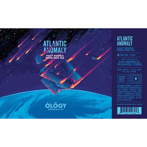 Ology Atlantic Anomaly Hazy Double IPA by Ology Brewing Co, beer label