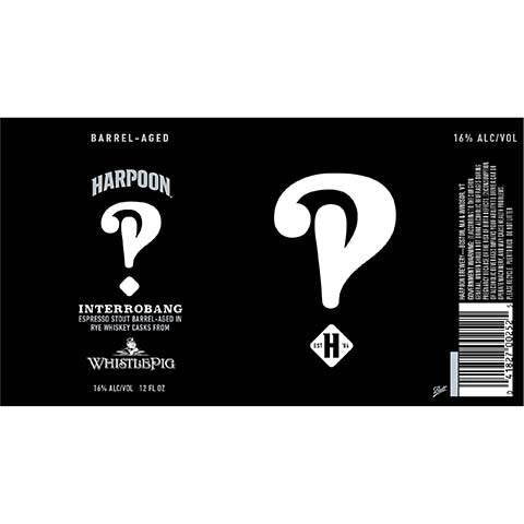 Harpoon Barrel-Aged Interrobang Stout by Harpoon Brewery, beer label